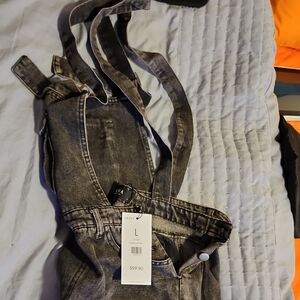 AKIRA Charcoal Denim Jumpsuit